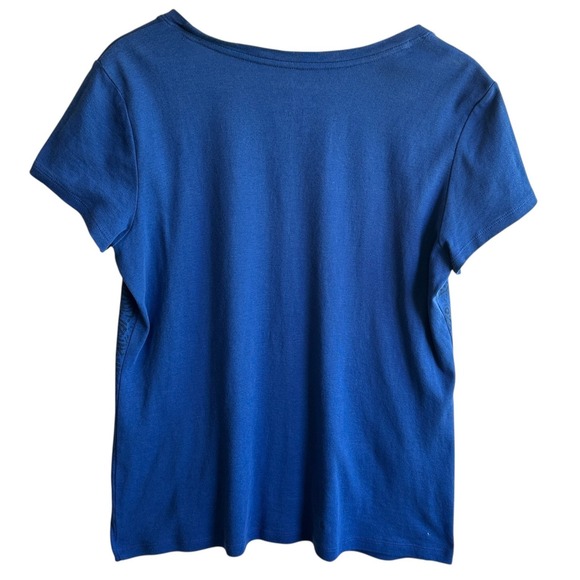 St. John's Bay T Shirt Paisley Print Short Sleeve Blue Top XL Casual NWOT - Picture 2 of 10